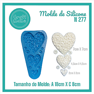 Molde de Silicone 277 - Corações Costura
