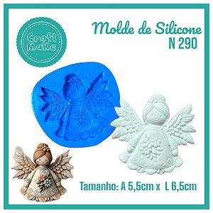 Molde de Silicone 290 - Anjinha flor vestido (Natal)