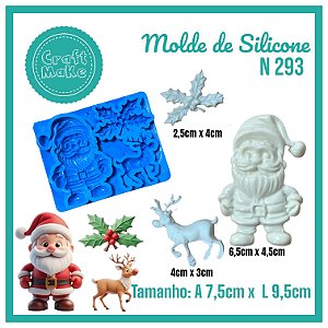 Molde de Silicone 293 - Papai Noel Rena (Natal)