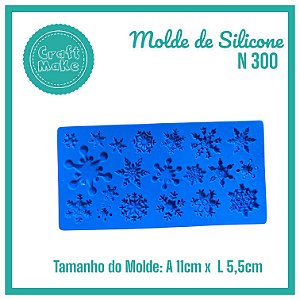 Molde de Silicone 300 - Flocos de Neve (Natal)