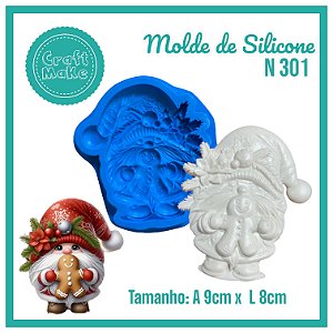 Molde de Silicone 301 - Papai Noel Nórdico Ginger (Natal)