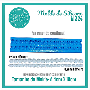 Molde de Silicone - 324 Cordão Pérola Strass