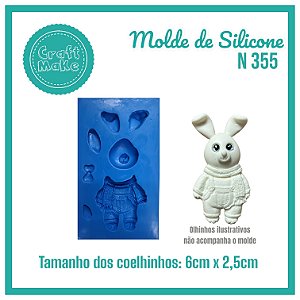 Molde de Silicone - N 355 Coelho Macacão Páscoa