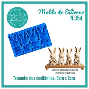 Molde de Silicone - N 354 Mini Coelhos Páscoa