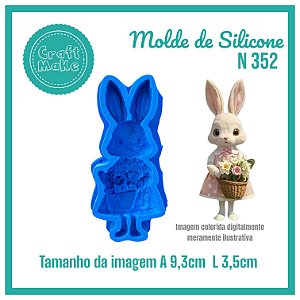 Molde de Silicone - N 352 Coelha Vintage Páscoa