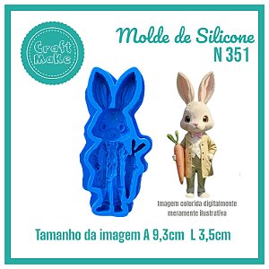 Molde de Silicone - N 351 Coelho Vintage Páscoa