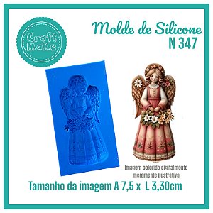 Molde de Silicone - N 347 Anja com Flores (Dia das Mães)