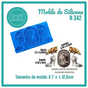 Molde de Silicone - N 342 Scarpin & Camafeu (Dia das Mães)