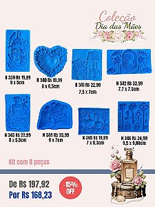 Kit Dia das Mães 2026 (Moldes de Silicone 8 peças)