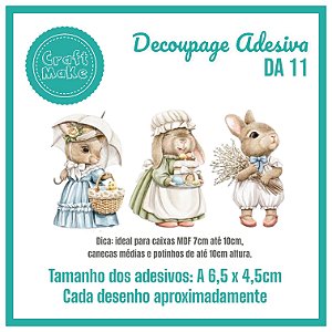 Decoupage Adesiva - DA 11 - Coelhas Provance