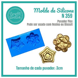 Molde de Silicone - Molde 359 - Puxador Duo - Estrela