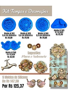 Kit Tampas e Decorações - 5 moldes