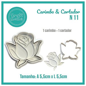 Carimbo & Cortador - N 11 - Flor Rosa