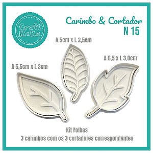 Carimbo & Cortador - N 16 - Kit Folhas (3 modelos)
