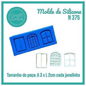 Molde de Silicone - Molde 375 - Trio de Mini Janelas