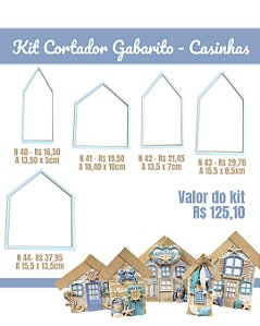 Kit Cortador e Gabarito - Casinhas - 5 peças