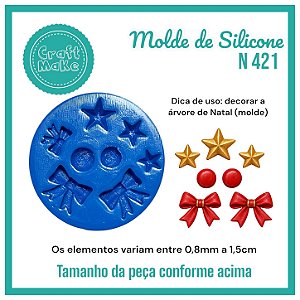 Molde 421 - Laços / Estrelas / Bolas (Natal 2026)