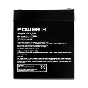 Bateria Powertek 12V 4,5Ah Preto - EN009