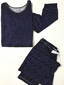 Pijama Suede Poá