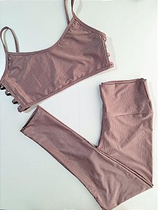 Legging Básica Compressão + Top Flor do Sol