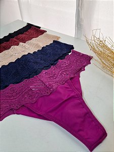 Kit 4 Calcinhas Íris Tanga Fio Duplo
