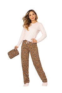 Pijama Manga Longa Animal Print