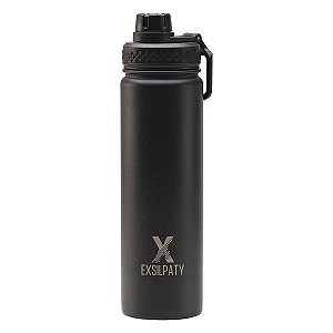 Garrafa Térmica Squeeze Exsilpaty 650ml All Black Aço Inox