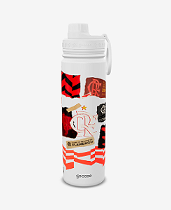 Garrafa Térmica Gocase Fresh 650ml Flamengo Branco Colagem