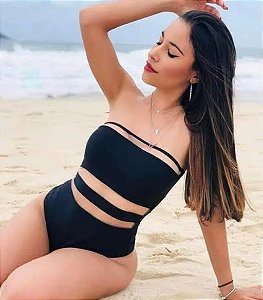 Maiô Body Tomara Que Caia Faixa Tule