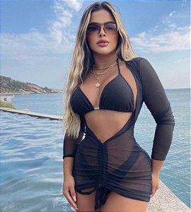 Saída de praia Mia em tule