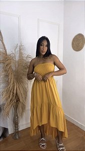 Vestido Melinda mostarda