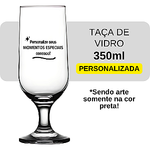 Taça personalizada de vidro casamento, batismo, festa, presente 350ml