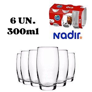 Jogo de Copos Nadir 300ml Oca com 6 Unidades Vidro