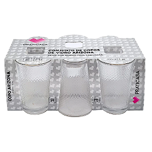 Jogo 6 copos de vidro Arizona 200ml Praticasa