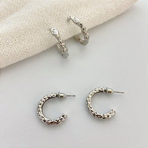 Argola Prateada Simples