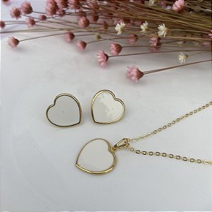 Conjunto Coração Branco