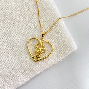 Colar Menino Coração Dourado