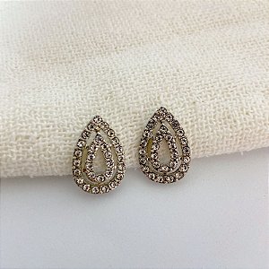 Brinco Gota Média Strass