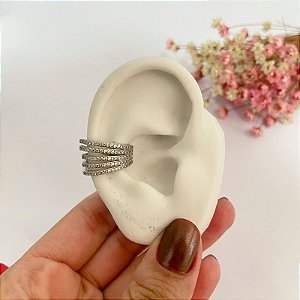 Piercing Fake Pedrinhas Brancas Prata