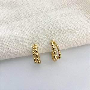 Argolinhas Bolinhas Duplas Dourado