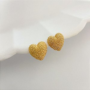 Brinco Coração Dourado Shine