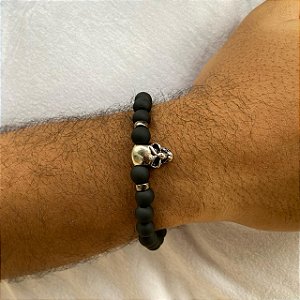 Pulseira Masculina Bolinhas Caveira