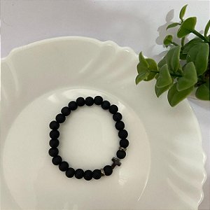 Pulseira Masculina Bolinhas Cruz Mini