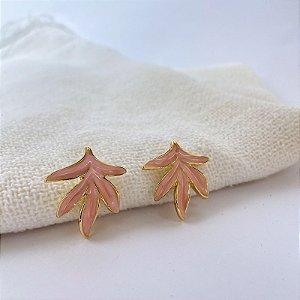 Brinco Folhagem Rosa Baby