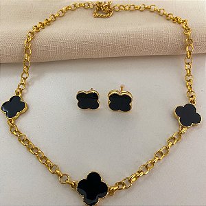 Conjunto Trevo Virginia Preto