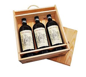 VINHO PORTUGUES ALENTEJO PERA MANCA  BRANCO  CX MADEIRA C 3 GFS 750 ML