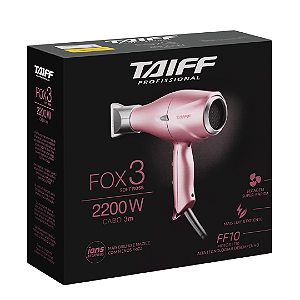 Secador Taiff Fox Ion 3 Soft Rose 2200W 220V