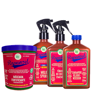 Lola Cosmetics Kit Rapunzel Shampoo 250mL + Máscara 450g + Tônico 250mL + Milk Spray 250mL