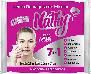 Lenço Umedecido Demaquilante Nathy 24UN 7em1