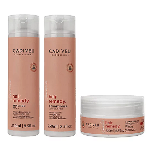 Cadiveu Professional Essentials Hair Remedy Kit Shampoo 250mL + Condicionador 250mL e Máscara 200mL (3 Produtos)